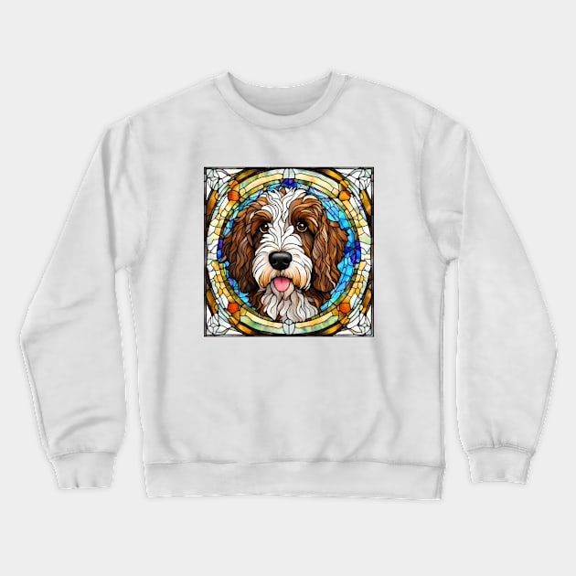 Stained Glass Bernedoodle Crewneck Sweatshirt by Doodle and Things